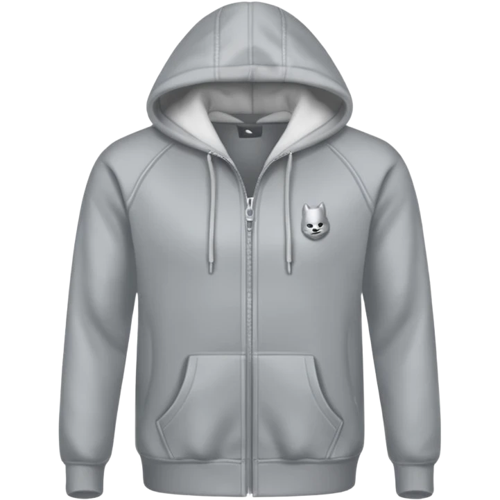 a Hoodie with silver zipper emoji