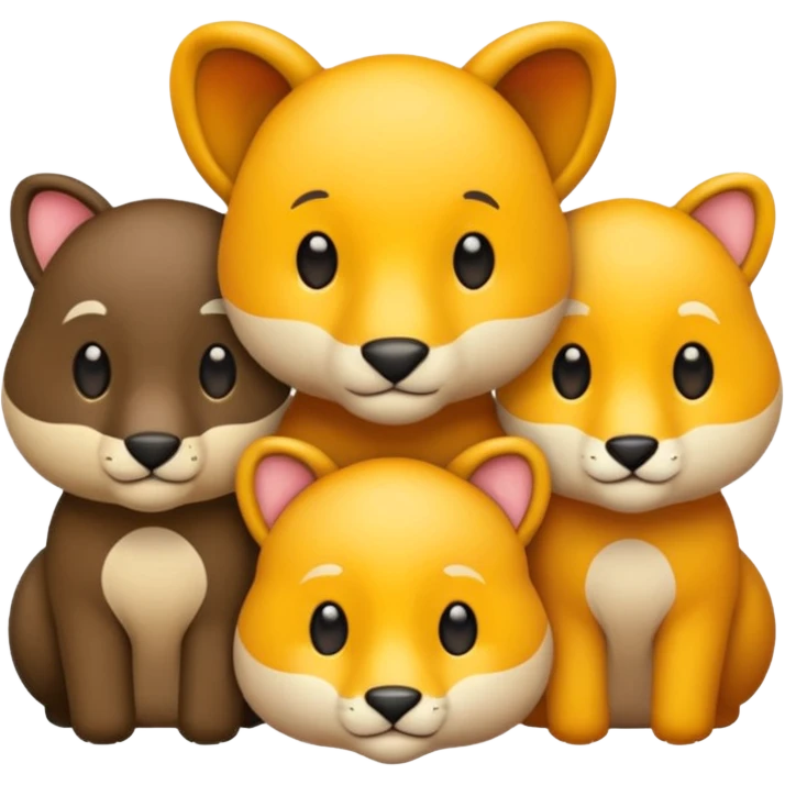 animal group with one male and two females emoji