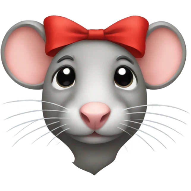 Rat with red bow emoji