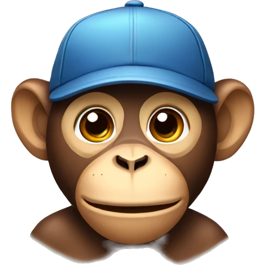 Monkey wearing a cap emoji