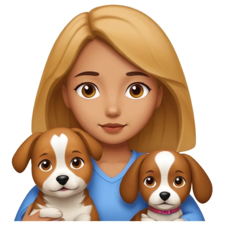 girl and dog posing cute emoji