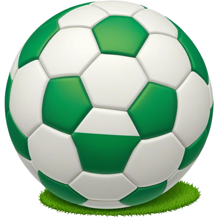 Cinematic Realistic image of a soccer ball with crisply detailed panel textures and precise stitching, set against a vibrant green pitch with dynamic natural lighting that highlights its athletic spirit emoji