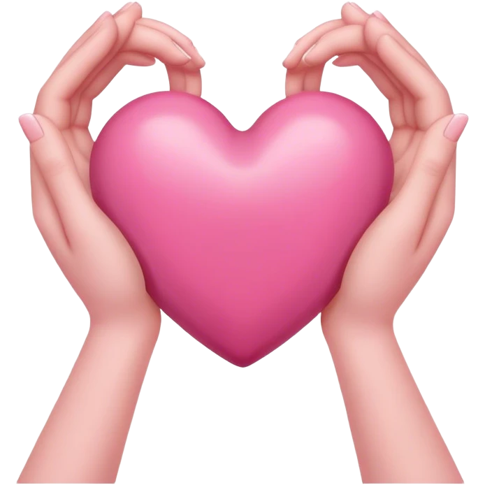 heart with hands, pink heart in middle emoji