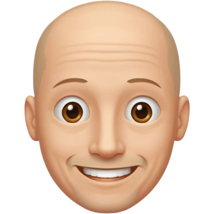 Hombre delgado piel clara sin cabello con perilla emoji