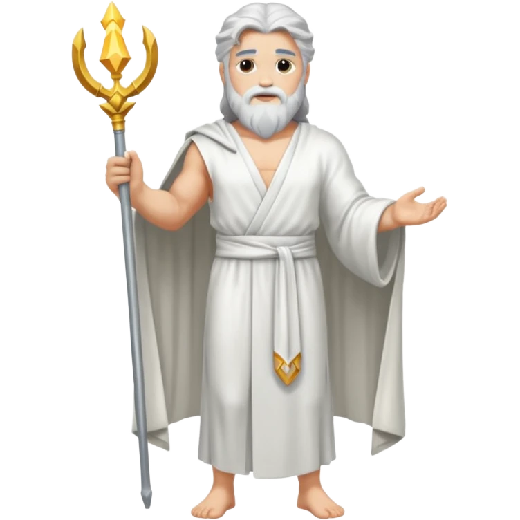 fullbody silverhair god ZEUS, white robe over shoulder emoji