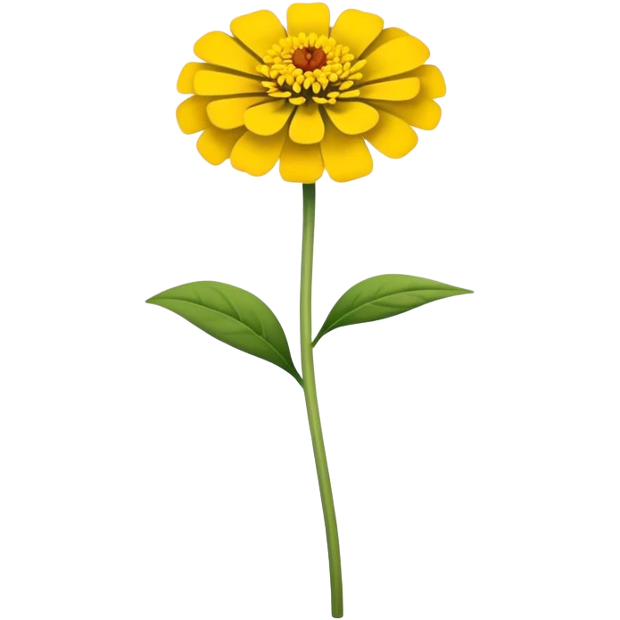 single Yellow Zinnia, straight stem emoji