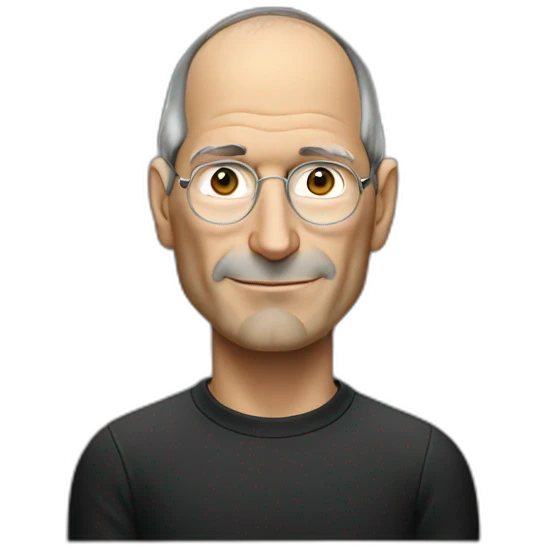 steve jobs using an iphone emoji