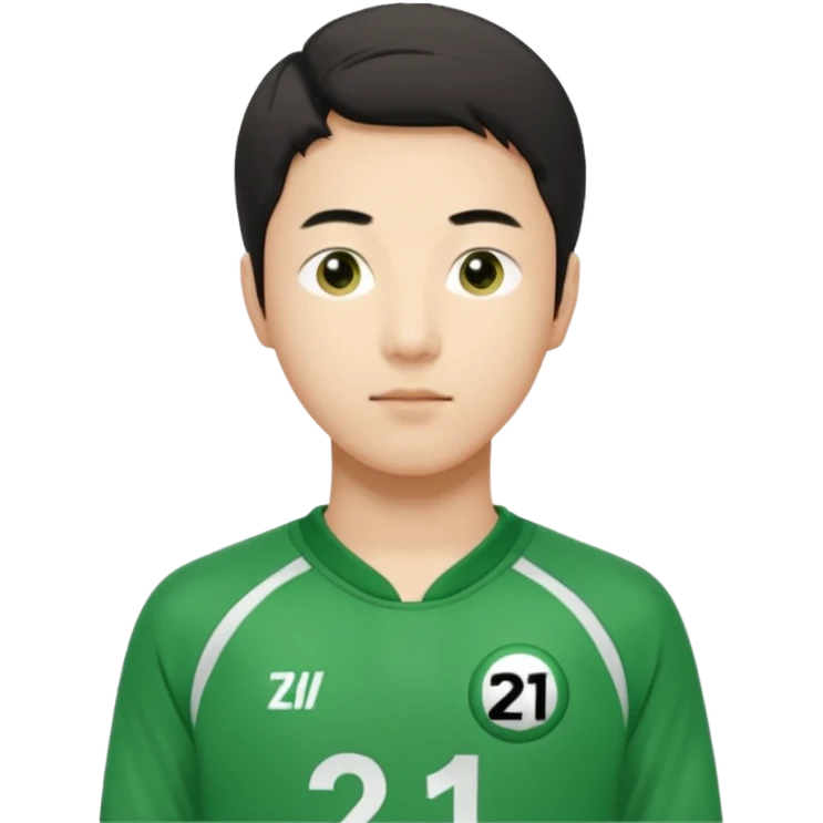 llustrate Cho Sang-woo (Player 218) in green tracksuit with the number 218 bold on the chest & sleeves. emoji