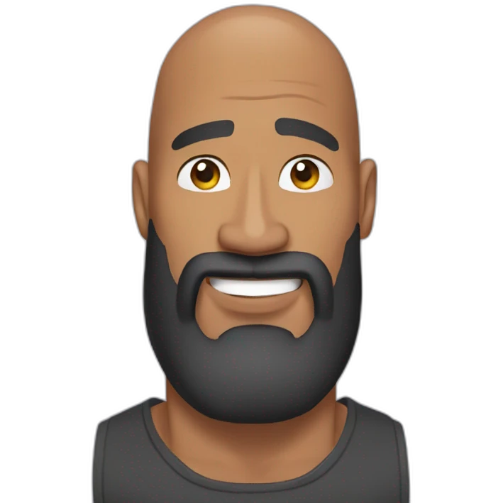 Dwayne Johnson with a long beard emoji