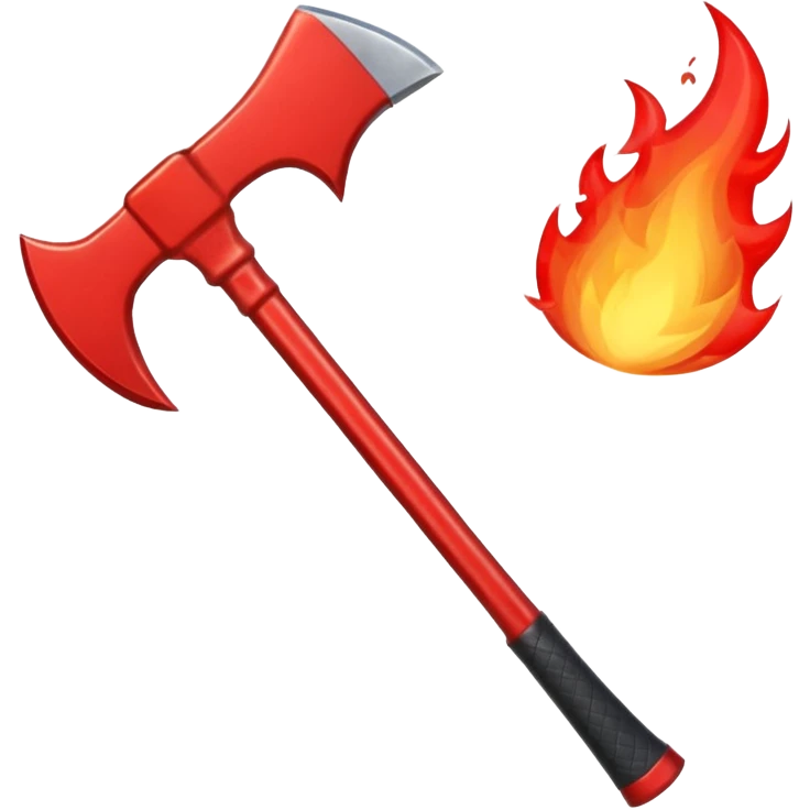 A Axe – bright red fire axe emoji
