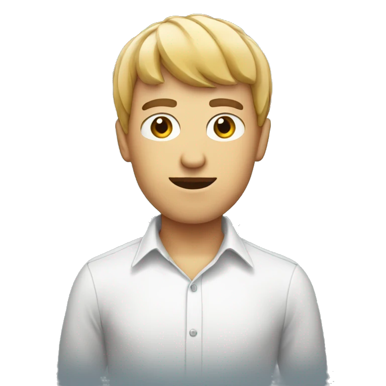 Guy with a bowl hair cut, smart shirt and a massive chain  emoji