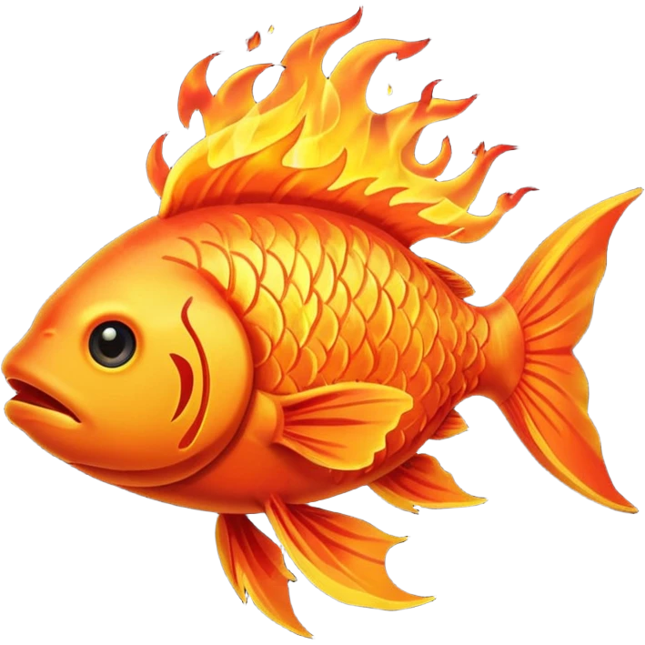 fire elemental fish with fire effects emoji
