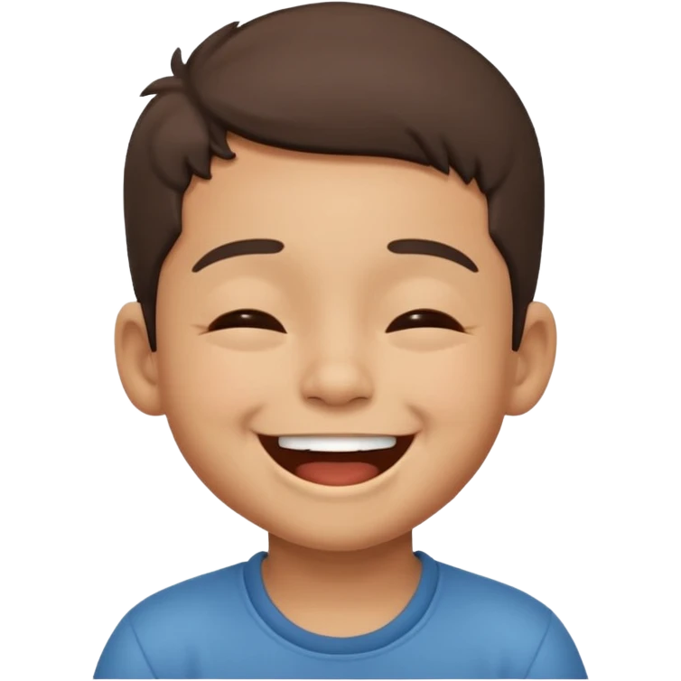 latino little boy laughing with closed eyes emoji