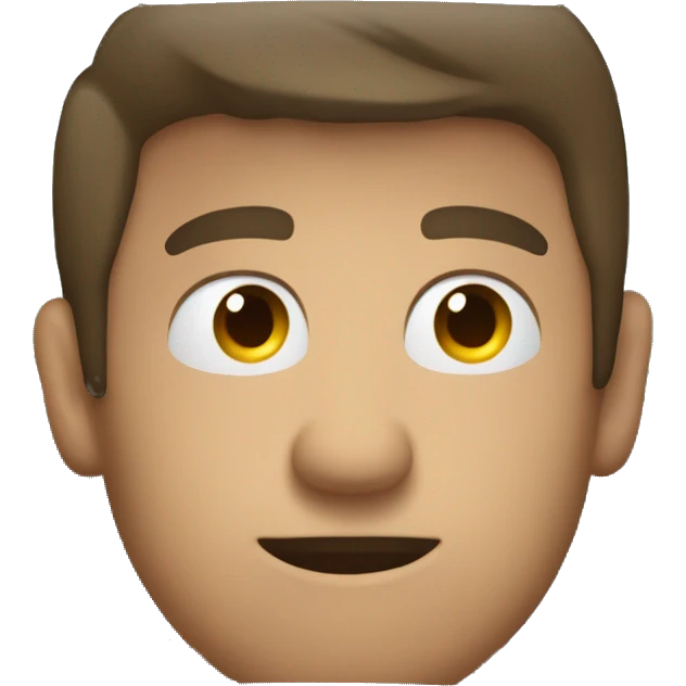 A man looks in the rearview mirror in the car emoji