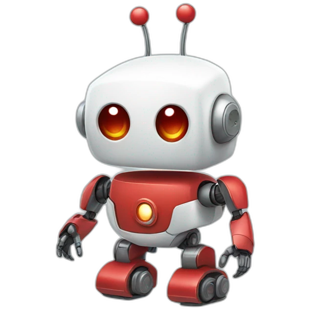 cute little white red robot emoji