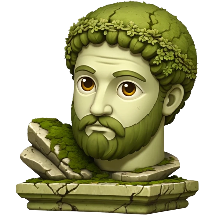 Greek sculpture with moss emoji