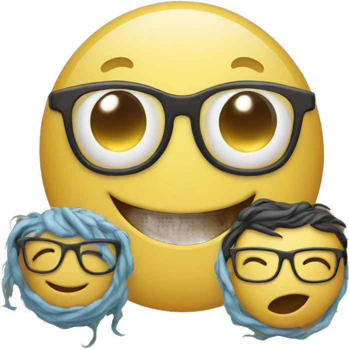 Smiley face with nerdy glasses  emoji
