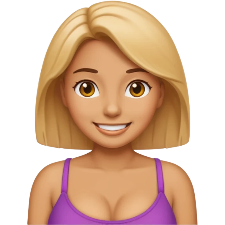 Naked female emoji with huge boobs emoji
