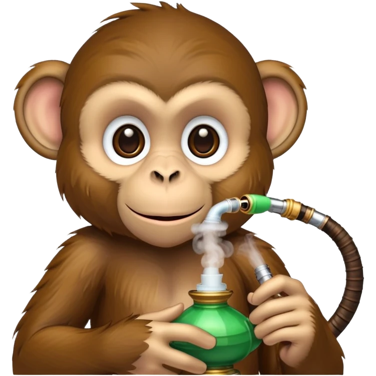 a monkey with a hookah in her hands emoji