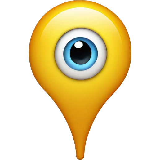 Map pin with eye emoji