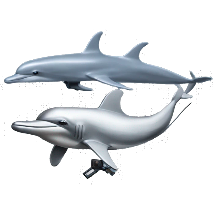 Dolphin and military drone emoji