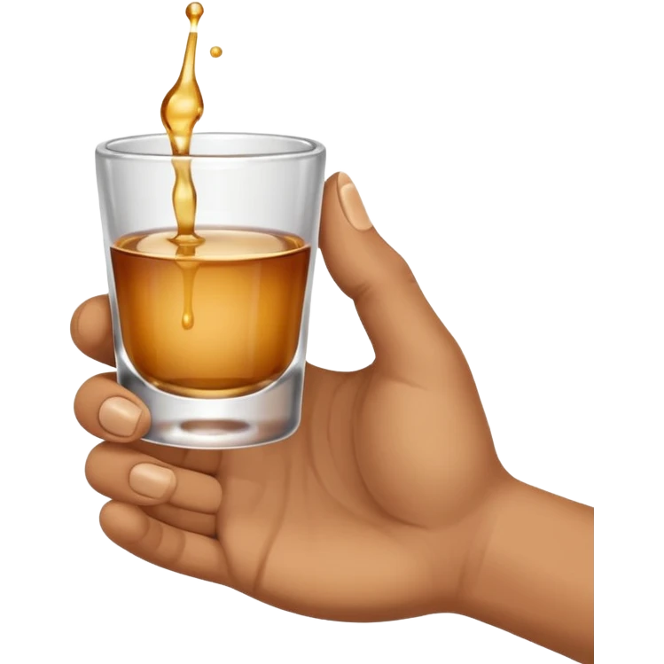 a hand holding a small shot glass emoji