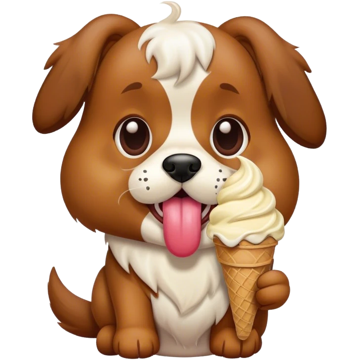 Dog licking ice cream emoji
