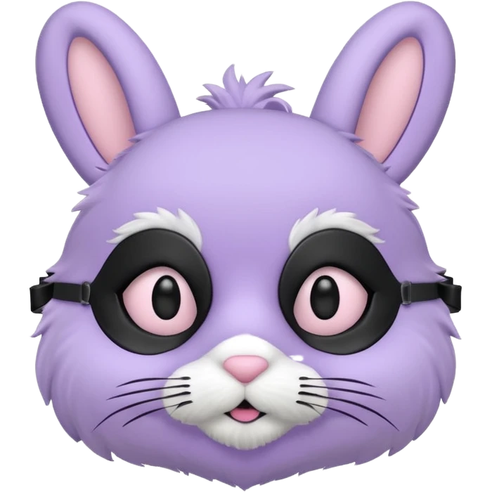 bunny face in a pastel lavender ski bank robber mask  emoji