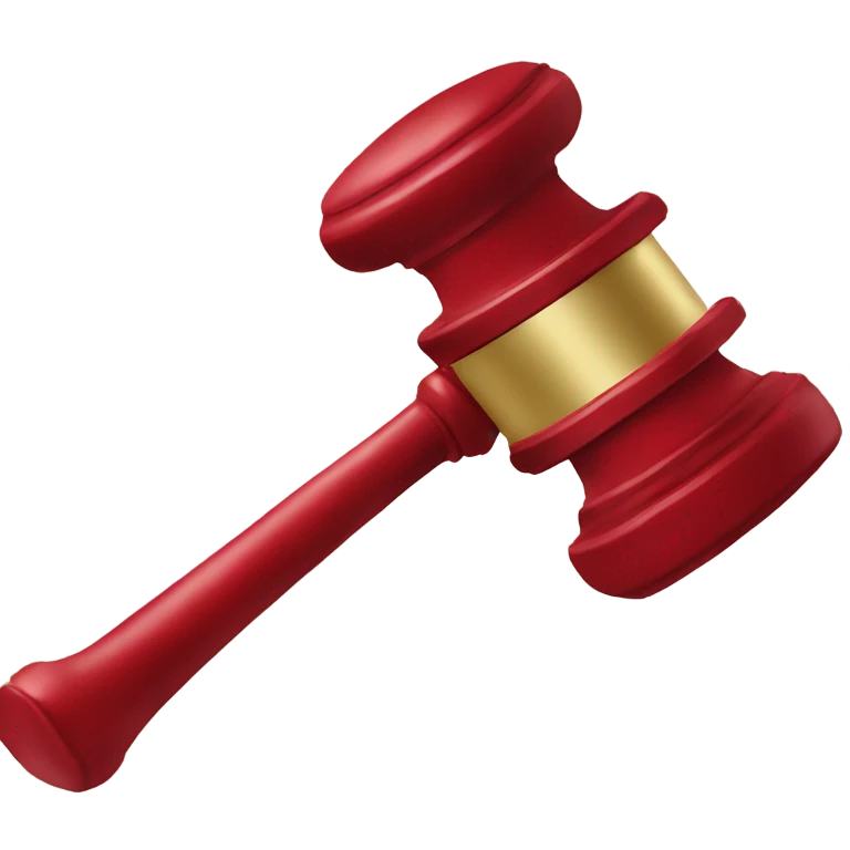 judge hammer in red color  emoji