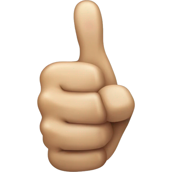 Create an emoji of a hand giving a thumbs-up, but with a slightly sarcastic or ironic expression. The hand should have a subtle smirk or raised eyebrow, hinting that the thumbs-up is not entirely sincere." emoji