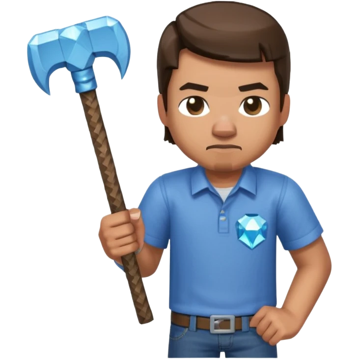 Minecraft steave in real minecarft game style emoji