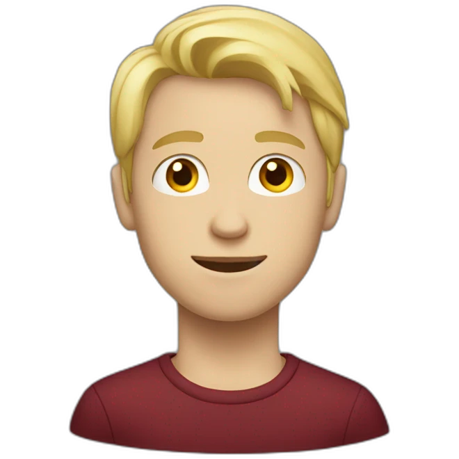 blond teenage boy with maroon shirt emoji