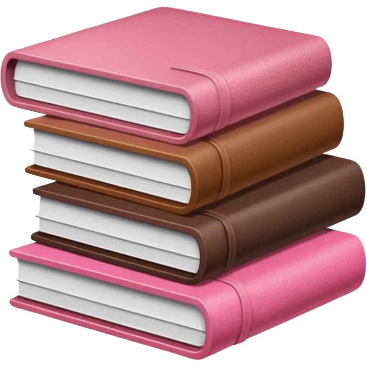 pink and brown file pile of 3 emoji
