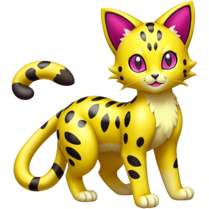 Shiny Colorful Liepard-Skitty-Delcatty-Pokémon-Fakémon-hybrid-creature (full body) emoji