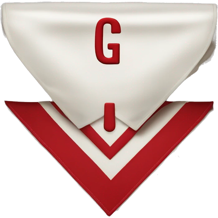 square red and white freemason apron with the letter g emoji