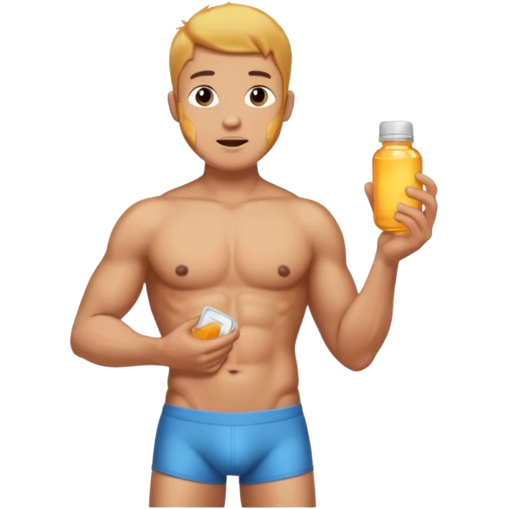 Male shirtless honey skin six pack sexy big dih lean full body without pants hold condom and jerking off emoji