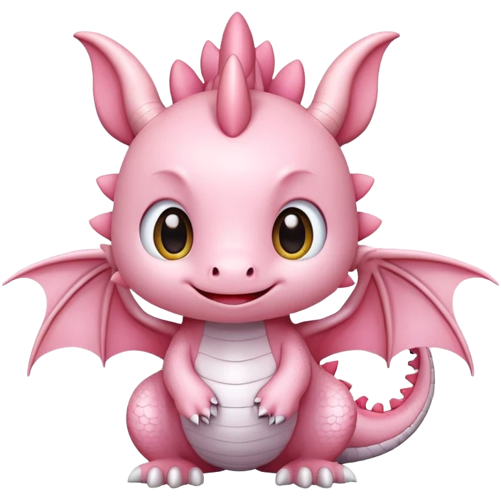 Cute light pink dragon, sanrio emoji