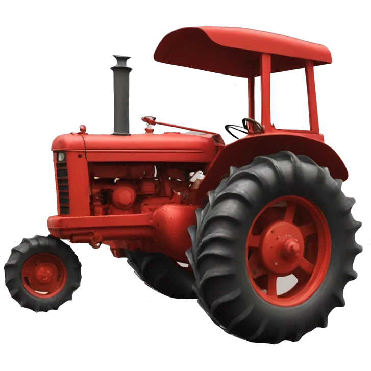 red antique tractor emoji