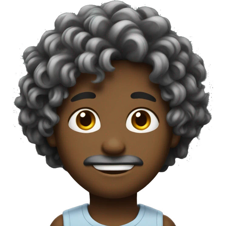Un garçon noir avec beaucoup de cheveux locks emoji