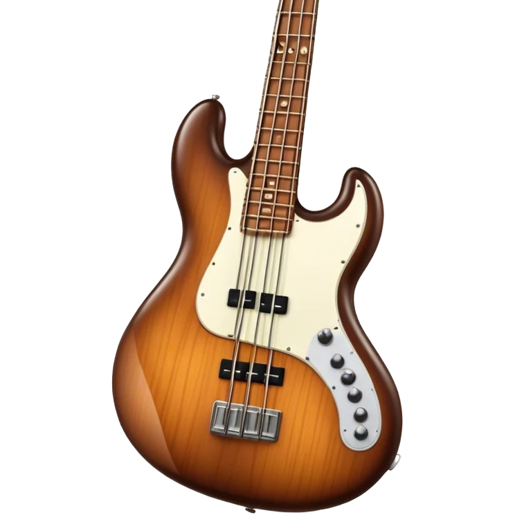Cinematic Realistic Bass, deep polished wood with rich grain, thick taut strings stretching across its curved body, subtle warm lighting emphasizing its form, glowing with depth and powerful musical resonance. emoji