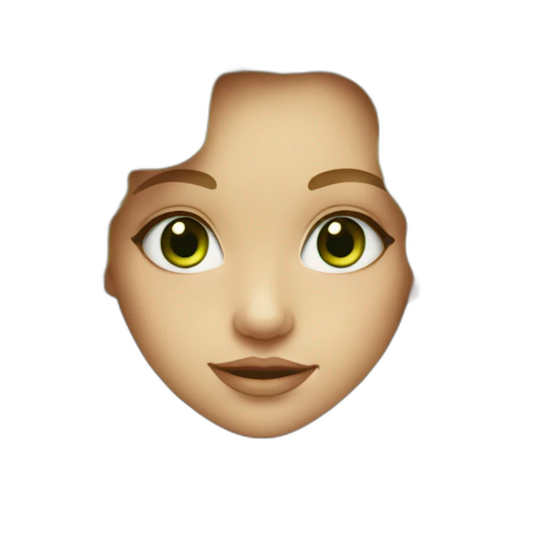 A girl with long hair, blonde, curly with green eyes emoji