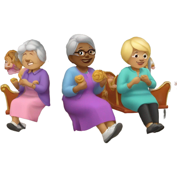 grannies on the carousel emoji