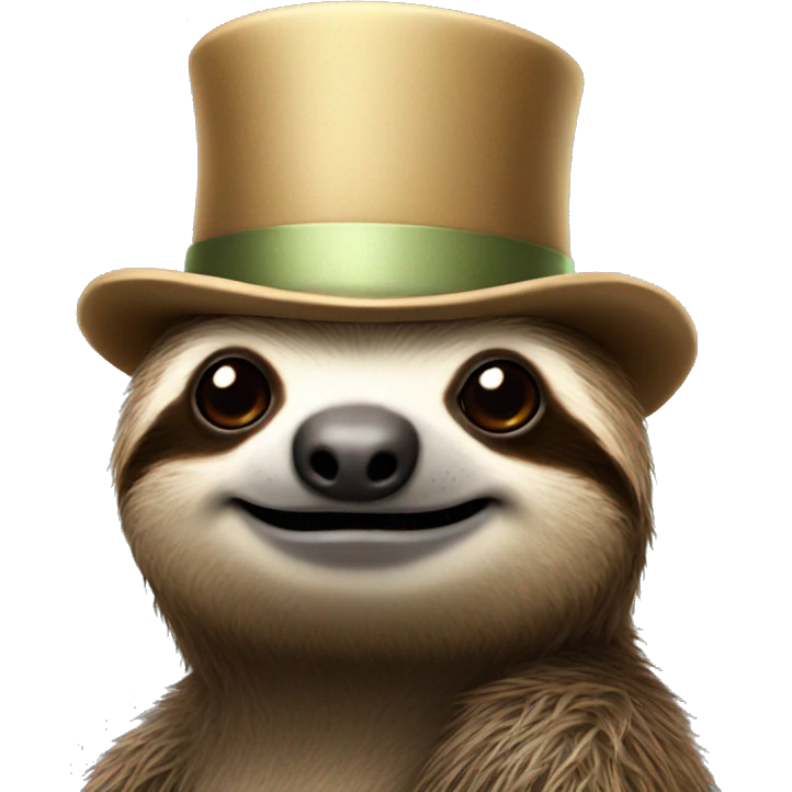 sloth with a tophat emoji