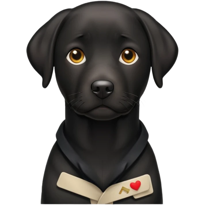 Create a short hair black lab emoji