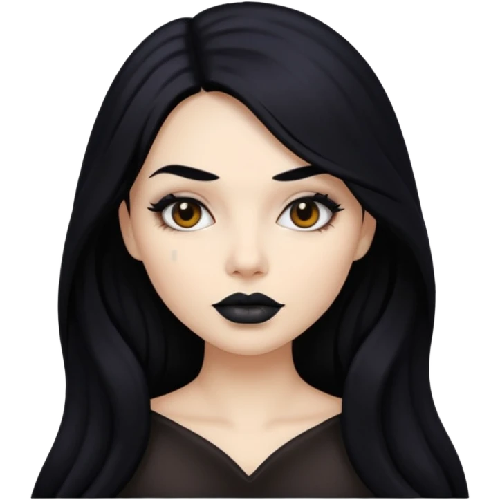 woman with black colored lips emoji