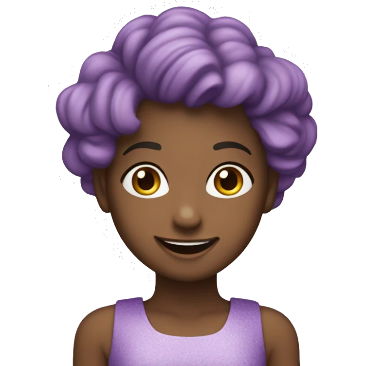 Ragazza con vestito lilla sorridente emoji