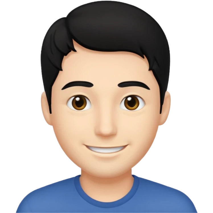 man with black hair and eyes but handsome emoji