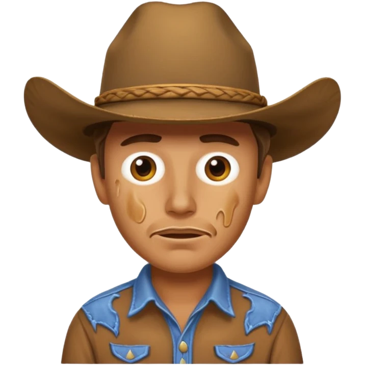 Melting face cowboy emoji