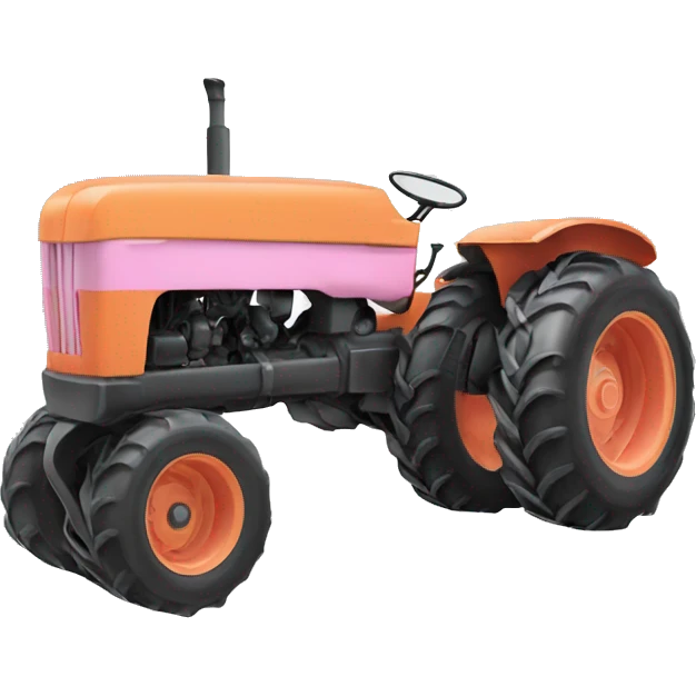 White, pink, orange farm tractor  emoji