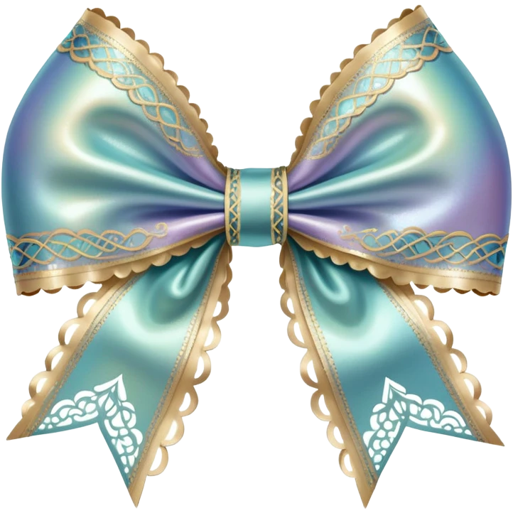 vintage rococo iridescent bow with lace and frills emoji